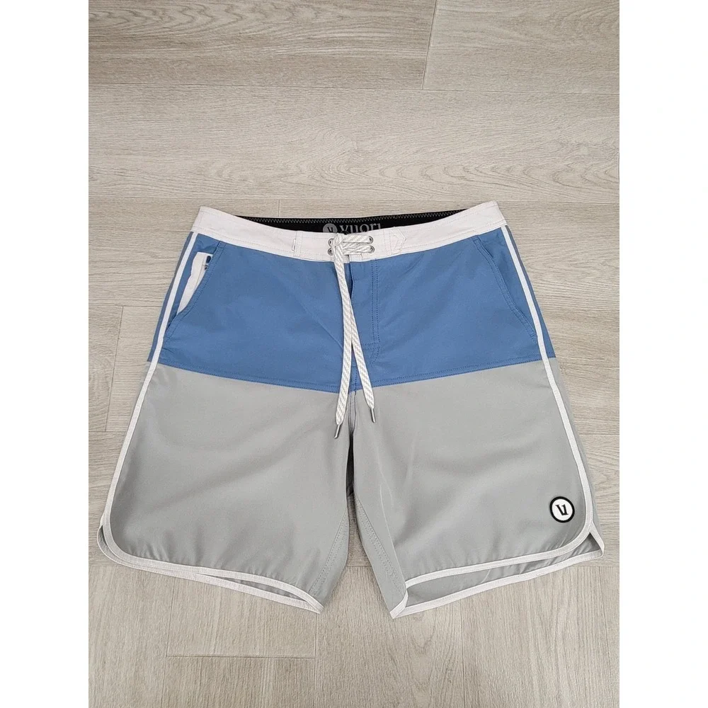 Vuori Cruise Board Shorts Men's 32 Blue Performance Outdoor Swim V314 7.5